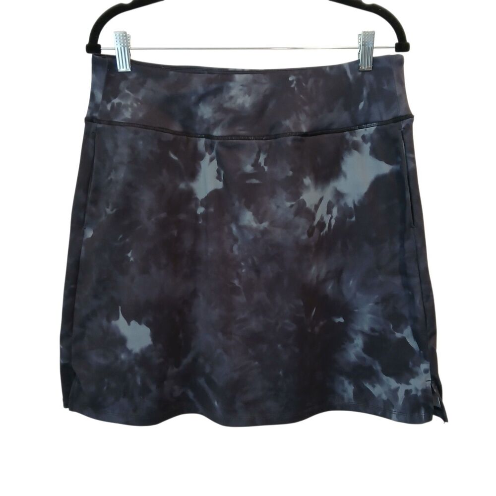 Viddia Athletic Skort Tie Dye Black/Gray Size Large Modest Stretch 19" Length